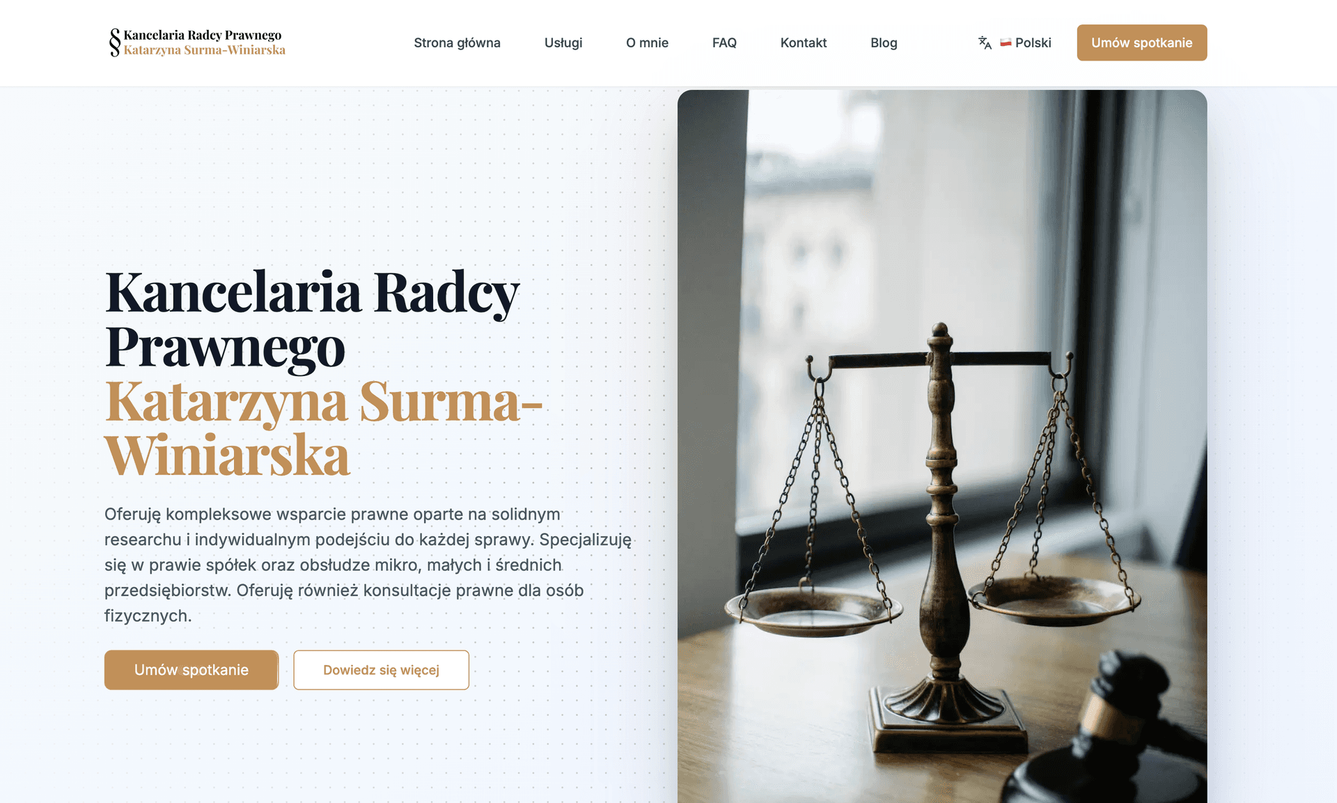 Hero section – Kancelaria Radcy Prawnego Katarzyna Surma-Winiarska